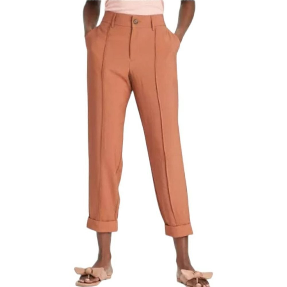 Women's High-Rise Slim Straight Leg Pintuck Ankle Pants | A New Day™ | 16